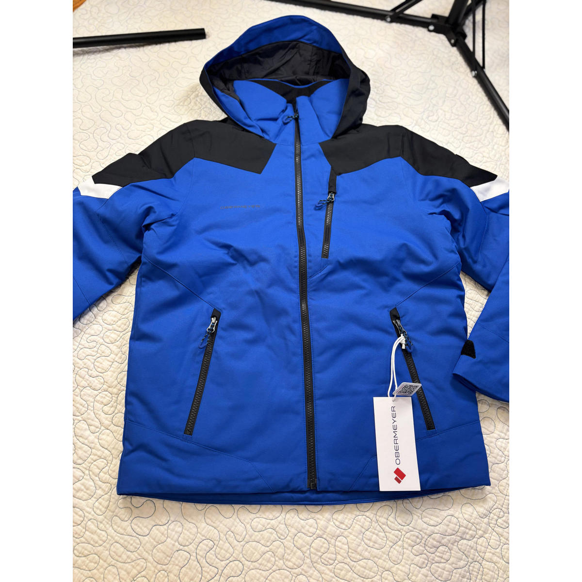 Obermeyer Youth Size Large Blue And Black Fleet Jacket